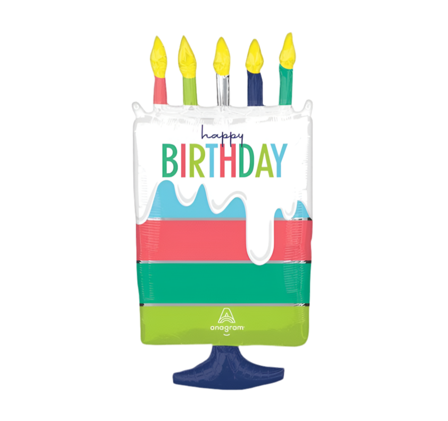 Anagram 30" Modern Birthday Cake Foil Balloon